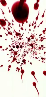 Dynamic red swirl pattern on white background.