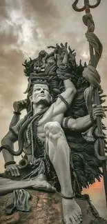 Stunning dynamic statue of Lord Shiva, showcasing intricate details.