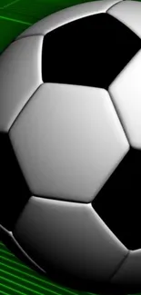 Green and black soccer ball wallpaper for mobile phones.