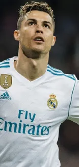 Soccer player in action on the field, capturing a dynamic sports moment.