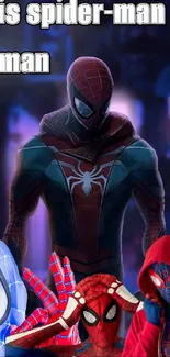 Colorful Spider-Man themed mobile wallpaper.