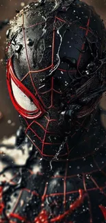 Vibrant Spider Hero portrait in detail