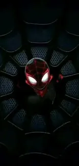 Spider-Man themed mobile wallpaper with hero in focus.