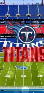 Titans football stadium wallpaper with vibrant colors.