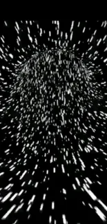 Dynamic black and white starfield wallpaper for mobile phones.