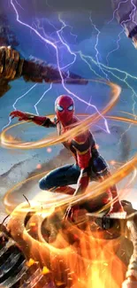 Exciting superhero action wallpaper for mobile.