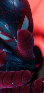 Animated superhero character in action pose with red and black suit.