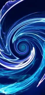 Dynamic swirling blue vortex wallpaper design.