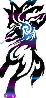 Tribal flame design in black and blue for mobile wallpaper.