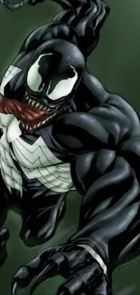 Venom in a dynamic pose mobile wallpaper.