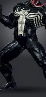 Venom in an action pose on a dark mobile wallpaper background.