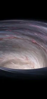 Dynamic vortex mobile wallpaper with cosmic swirls on a black background.