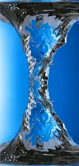 Dynamic water reflection with blue background wallpaper.