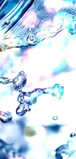 Dynamic mobile wallpaper with water splash in blue tones.