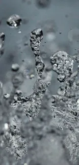 Close-up view of water splash on dark gray background.