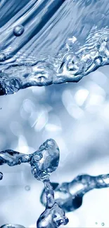 Blue water splash wallpaper with dynamic liquid motion.