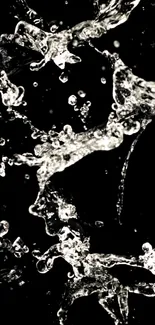 Vibrant water splash against black background, perfect for mobile wallpaper.