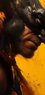 Dynamic illustration of Wolverine in action pose.
