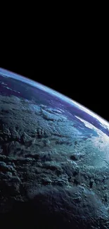 View of Earth from space with a dark sky background.