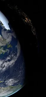 Breathtaking view of Earth from space, highlighting the planet in a dark void.