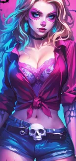 Mystical woman in vibrant fantasy art.