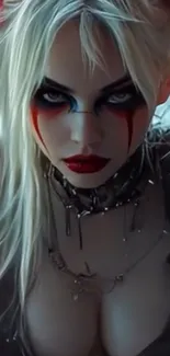 Gothic portrait with dramatic makeup and edgy vibes.