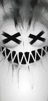 Edgy monochrome abstract face design wallpaper