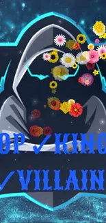 Mystical hooded figure with flowers wallpaper