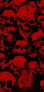 Red skulls on a dark background wallpaper.