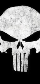 Edgy black and white skull wallpaper design for phones.