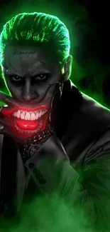 Grinning villain with glowing green aura.