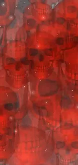 Eerie red skulls on a dark background, perfect for gothic themes.