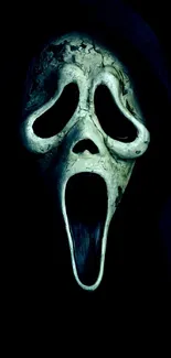 Scream mask in the dark mobile wallpaper.