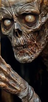 Creepy skeleton artwork for mobile wallpaper.