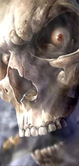 Eerie artistic skull wallpaper for mobile.