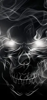 Eerie skull with smoke effect wallpaper