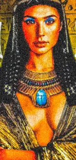 Colorful Egyptian queen art wallpaper for phones.