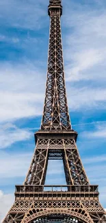 Eiffel Tower with a clear blue sky backdrop, perfect for wallpapers.