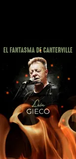 El Fantasma de Canterville wallpaper showcasing a singer in artistic style.