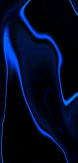 Mobile wallpaper featuring electric blue abstract waves on a dark background.