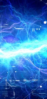 Electric blue lightning burst wallpaper with dynamic energy.