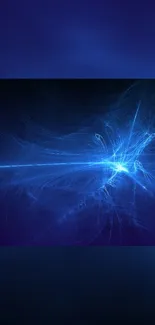 Electric blue light burst on a digital abstract wallpaper.