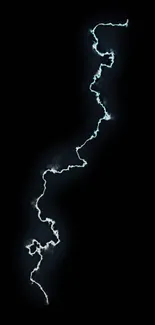 Electric blue lightning bolt on black background.