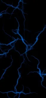 Electric blue lightning on a dark background mobile wallpaper