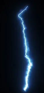 Electric blue lightning bolt on black background wallpaper.