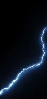 Dynamic blue lightning bolt on black background wallpaper.