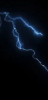 Electric blue lightning bolt on black background wallpaper.