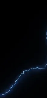 Electric blue lightning bolt on black background wallpaper.