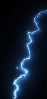 Electric blue lightning bolt on black background wallpaper.