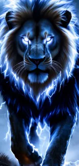 Electric Blue Lion Live Wallpaper